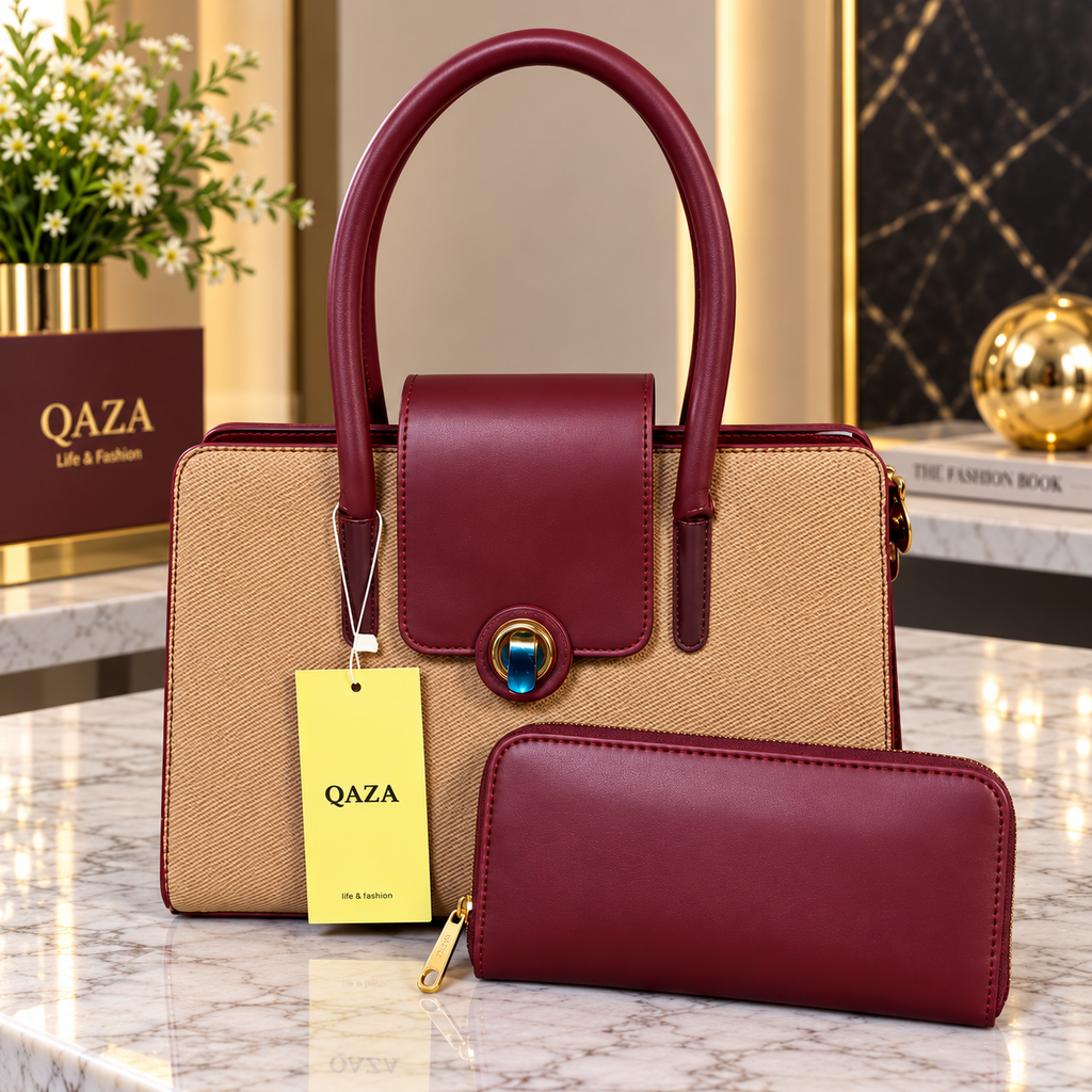 Sac à Main Femme 2 Pièces QAZA – Élégant & Prémium