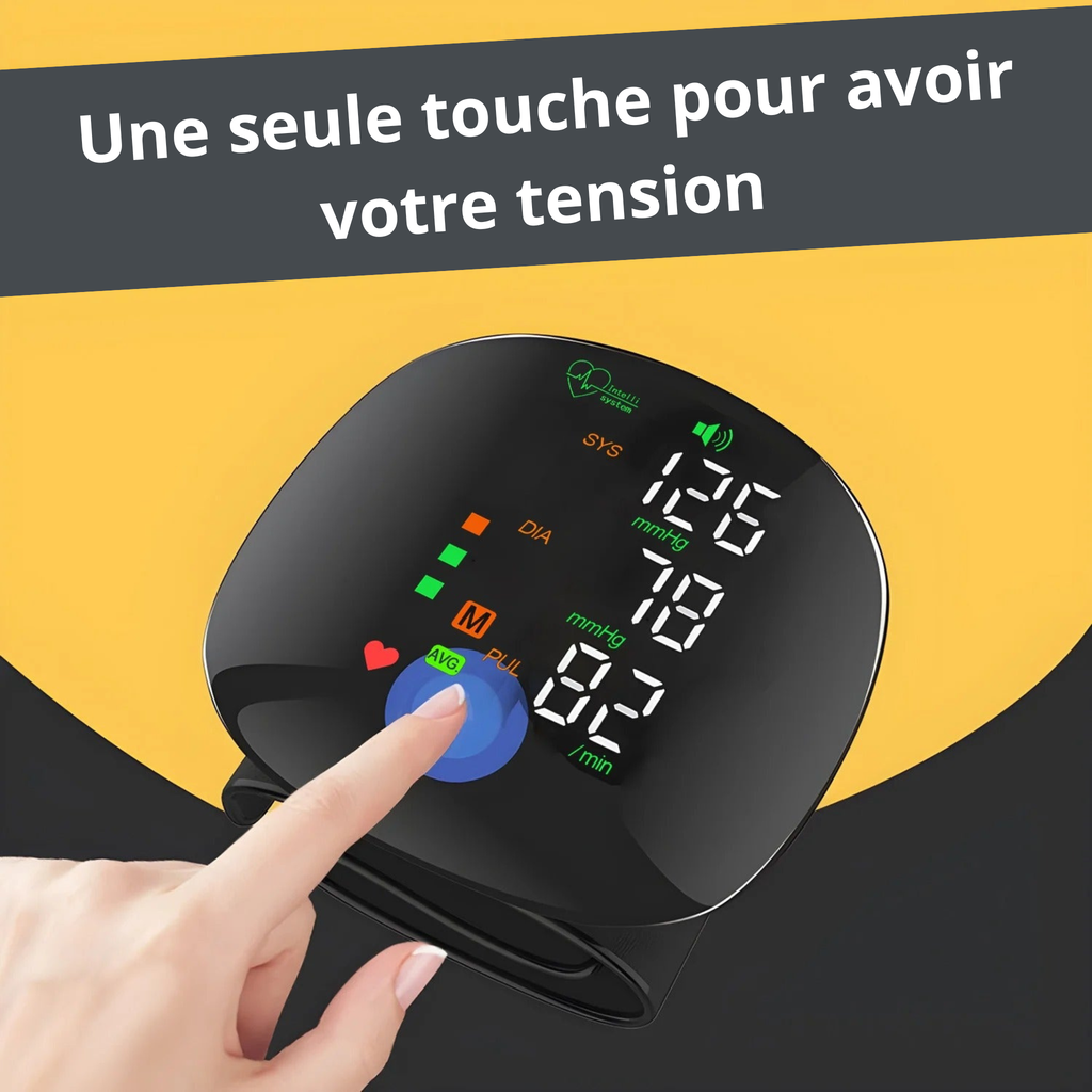 Tensiomètre Automatique au Poignet – Surveillez Votre Tension Facilement à la Maison