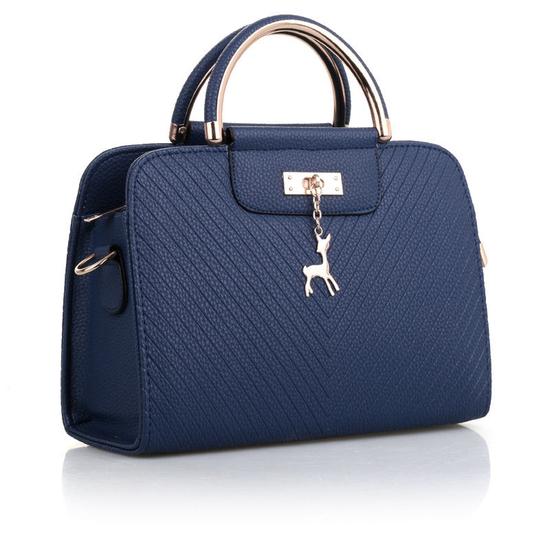Sac à Main PU Femme Luxe – Cuir Texturé Chevron & Anses Métalliques