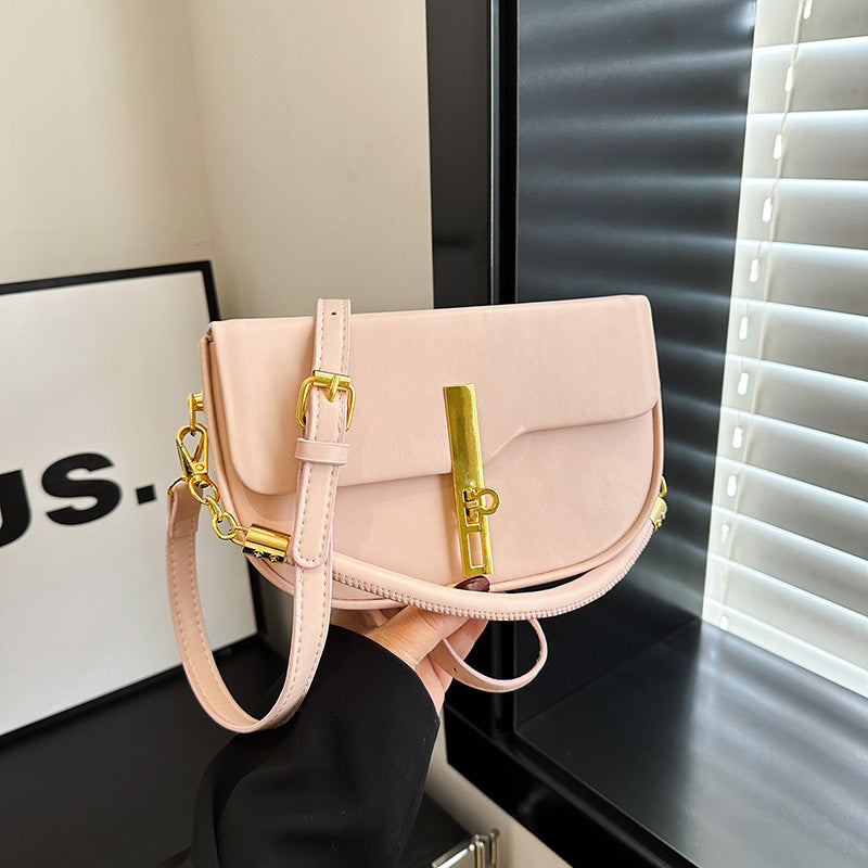 Sac à Main Bicolore Femme — Bandoulière Chaîne Dorée & Fermoir Luxe